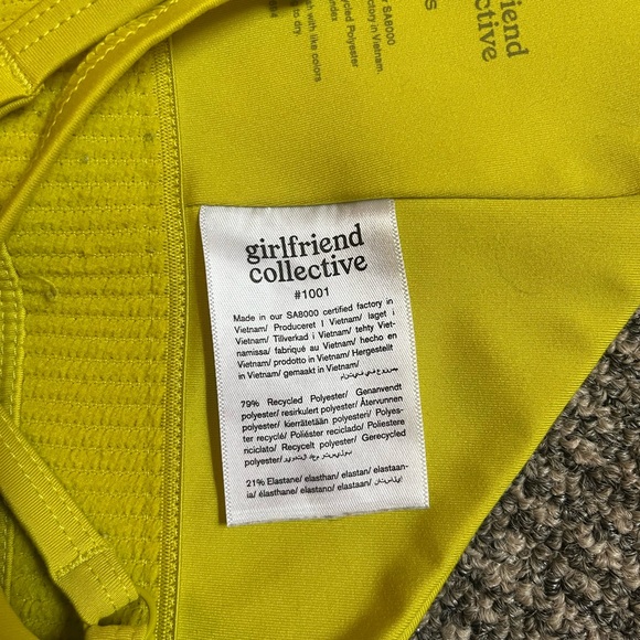 Girlfriend Collective Topanga Sports Bra, Chartreuse EUC - Picture 4 of 5